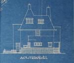 Achtergevel - ontwerptekening.
<br/>
Archief Delfzijl, 1933